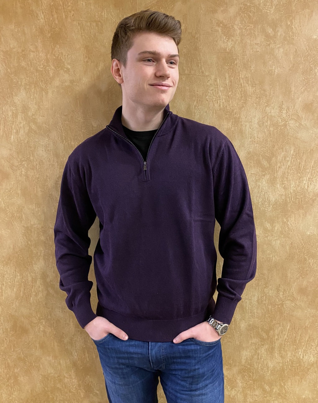 Tall Men's Quarter Zip Sweater