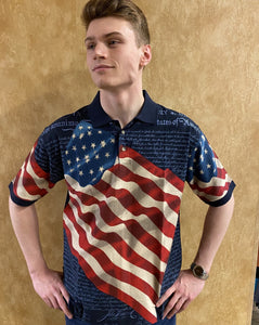 Men's Short Sleeve Flag Polo