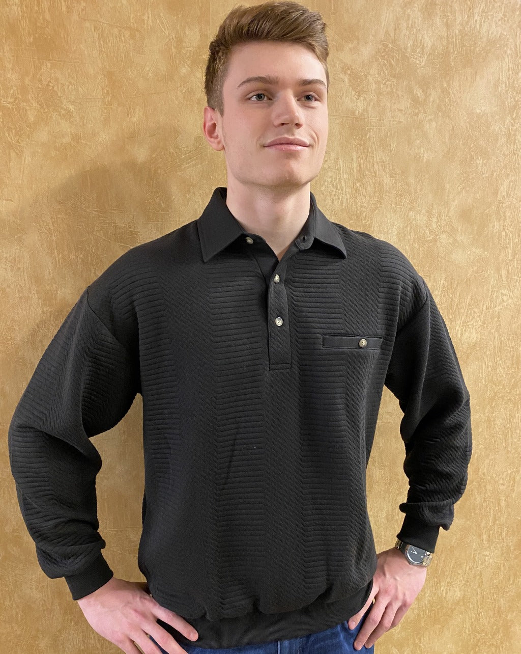 Banded Bottom Shirt Co. Long Sleeves Knit Solid - Big and Tall London's  Menswear - The Best in Big and Tall