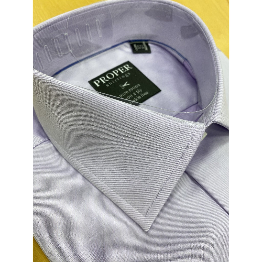 100% cotton wrinkle Free Dress Shirt by Proper Shirtings, purple